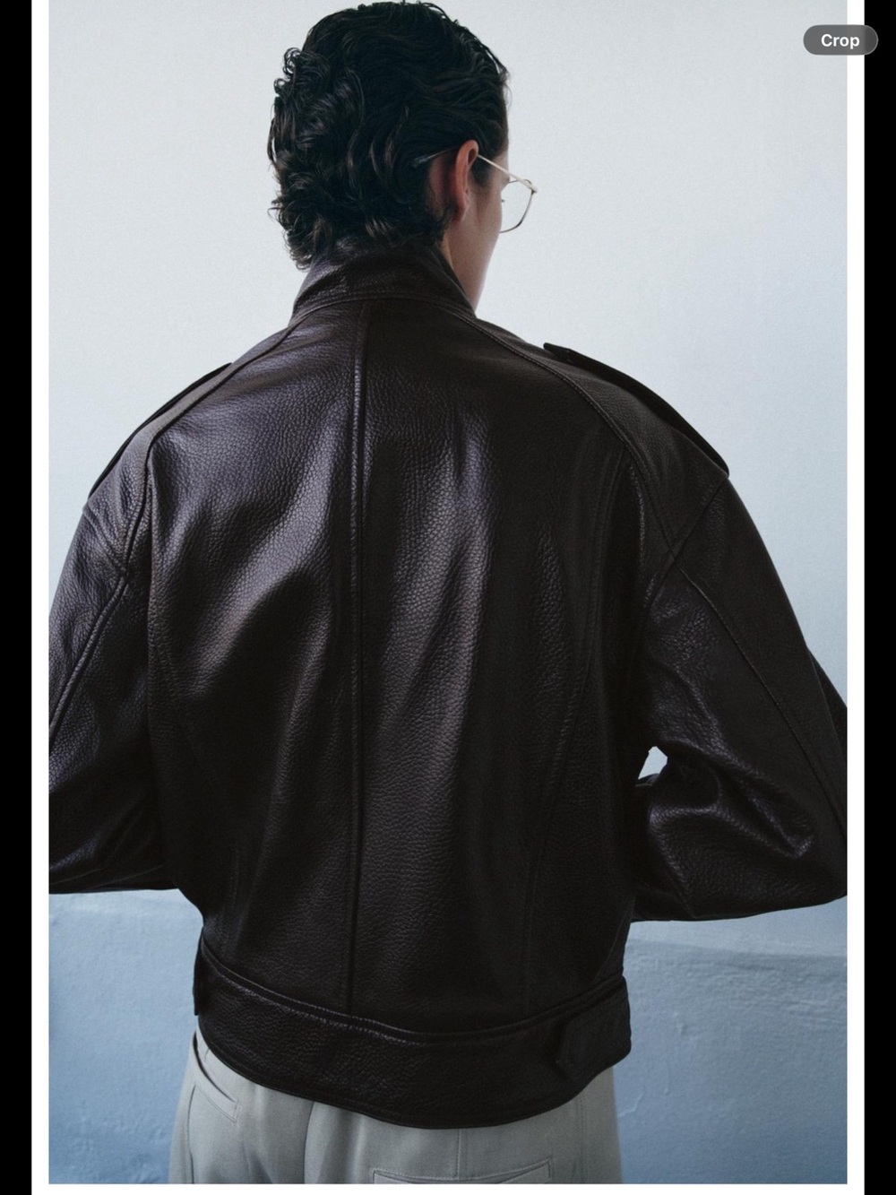Zara maroon 100% LEATHER BOMBER JACKET ZW COLLECTION LIMITED EDITION - Picture 4 of 11